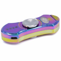 Iceblue Rainbow Color LED Light Fidget Hands Spinner with USB Lighter Windproof Flameless Lighter