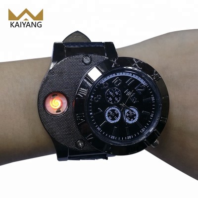 Flameless Rechargeable Cigarette USB Lighter Watch