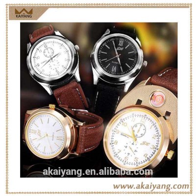 Cigarette Usage Battery Rechargeable Electric USB Wrist Watch Lighter