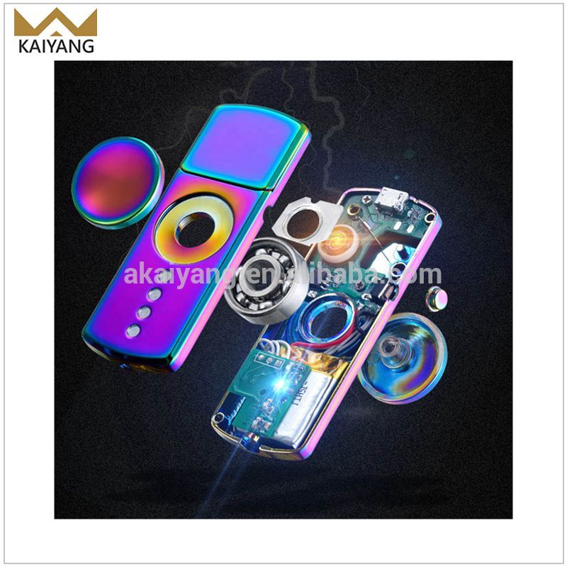 Thin LED Electro Rechargeable Finger USB spinner lighter smoking